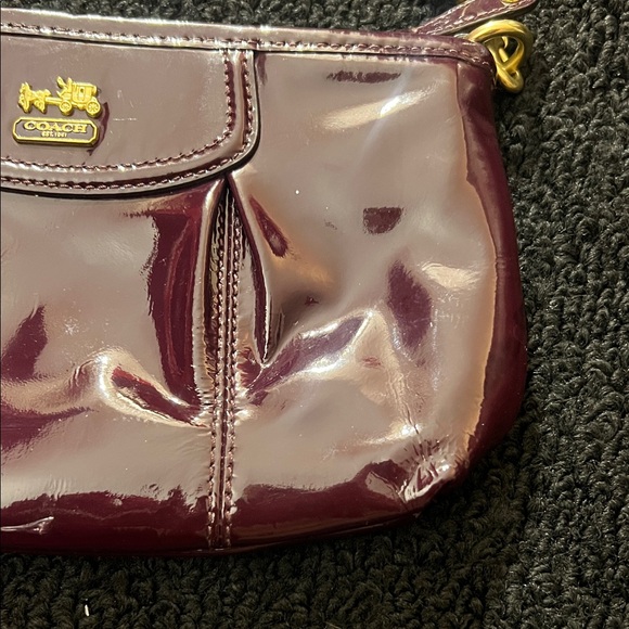 Coach Madison Patent Leather Plum Wristlet - Picture 9 of 12